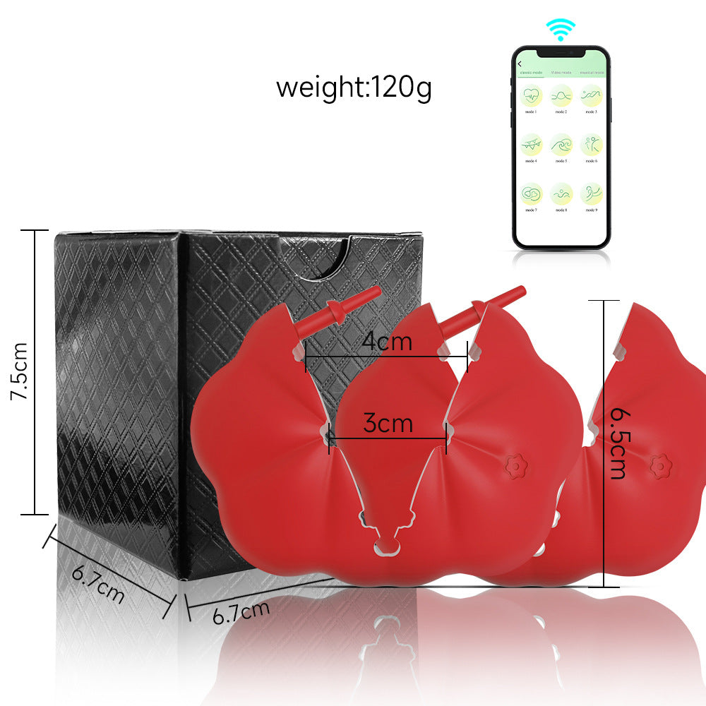 【APP Application】Cross-border hot-selling romantic petal rose breast clip APP female breast teasing massager adult products factory wholesale