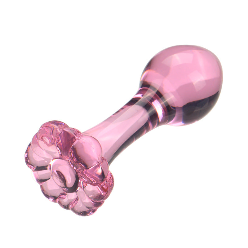 Women's Ice and Fire Glass Pink Backyard Anal Plug Sex Toys Sex Toys