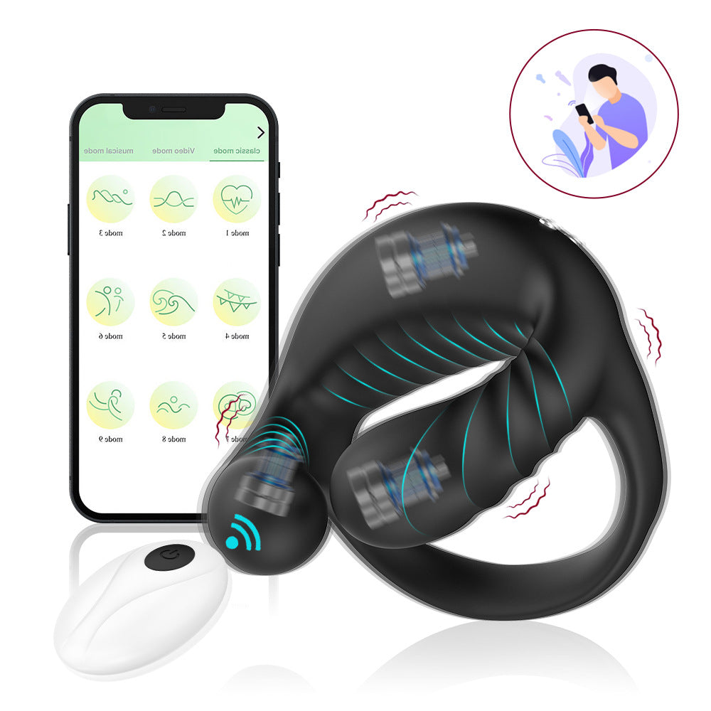 【APP Application】Adult products manufacturers wholesale Barugo APP remote control three vibration wear charging silicone delay lock ring