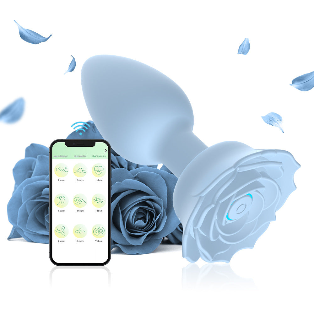 【APP Application】Wholesale from adult products manufacturers, enchantress charging APP remote control rose silicone backyard anal plug female masturbator