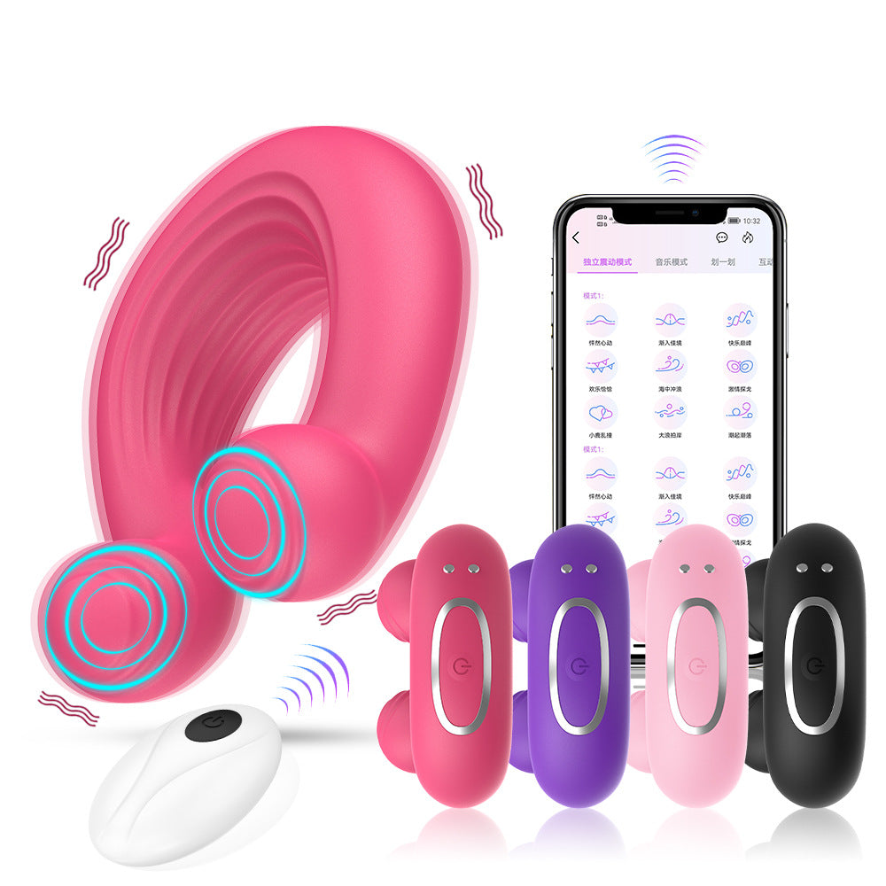 【APP Application】Wholesale of adult products manufacturers, charging APP remote control Lord of the Rings double shock silicone lock fine delay JJ ring,