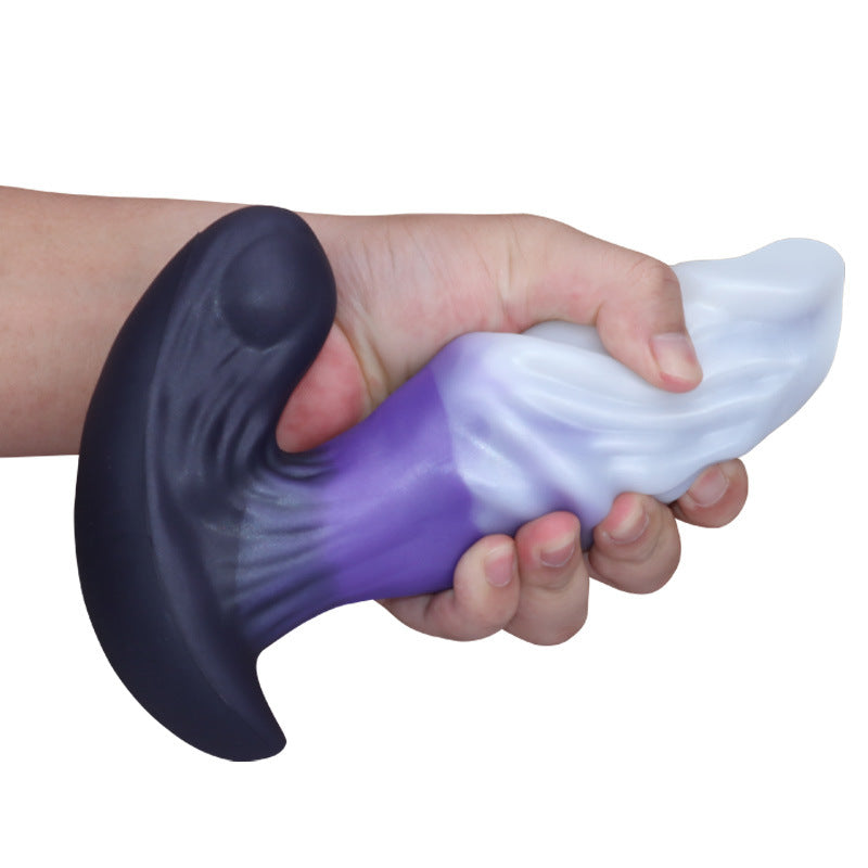 【recommend】New silicone mixed color anchor base special-shaped anal plug sm female masturbation going out invisible wear alternative dildo
