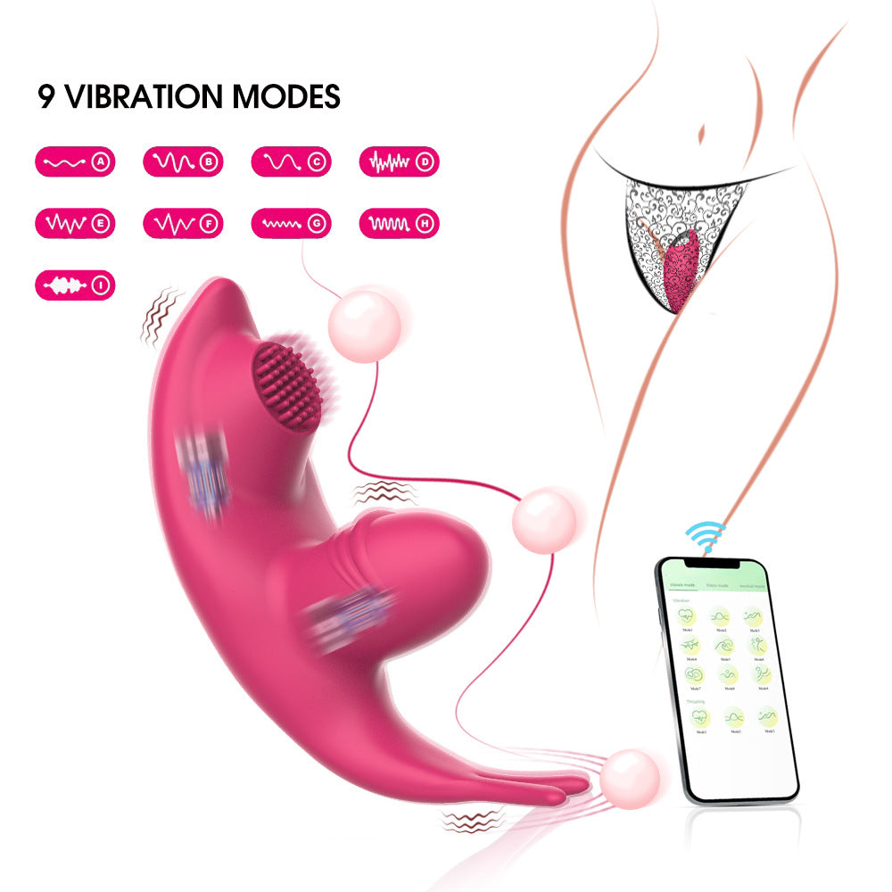 【APP Application】Wholesale from adult products manufacturers, Eva APP wireless remote control tongue licking brush vibration invisible wear female masturbation