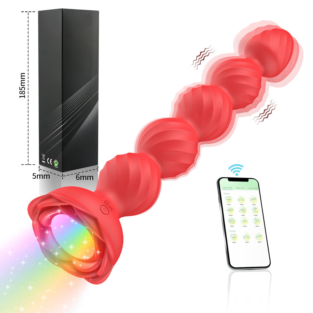 【APP Application】Hayley Colorful Luminous Anal Plug Remote Control Rose Ball Backyard Anal Plug Prostate Male Female Masturbation Vibrator APP