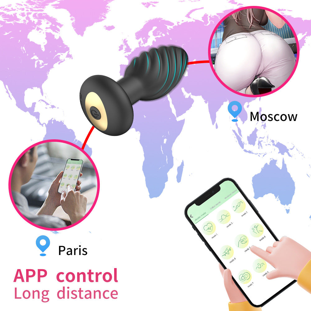 【APP Application】Wholesale from adult products manufacturers, Jila thread charging, wireless remote control APP vibrating backyard silicone anal plug jumping egg