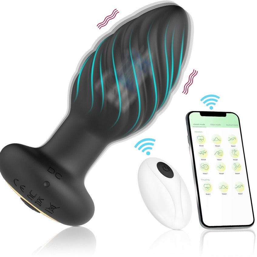 【APP Application】Wholesale from adult products manufacturers, Jila thread charging, wireless remote control APP vibrating backyard silicone anal plug jumping egg