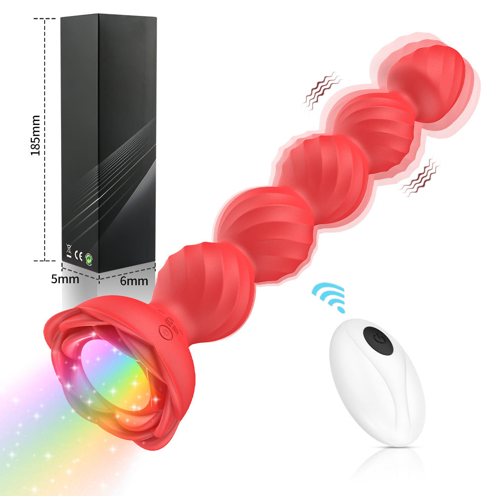 【APP Application】Hayley Colorful Luminous Anal Plug Remote Control Rose Ball Backyard Anal Plug Prostate Male Female Masturbation Vibrator APP