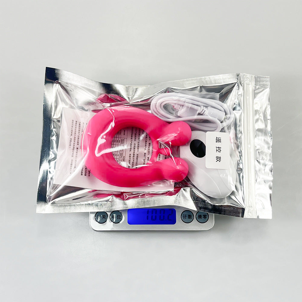 【APP Application】Wholesale of adult products manufacturers, charging APP remote control Lord of the Rings double shock silicone lock fine delay JJ ring,
