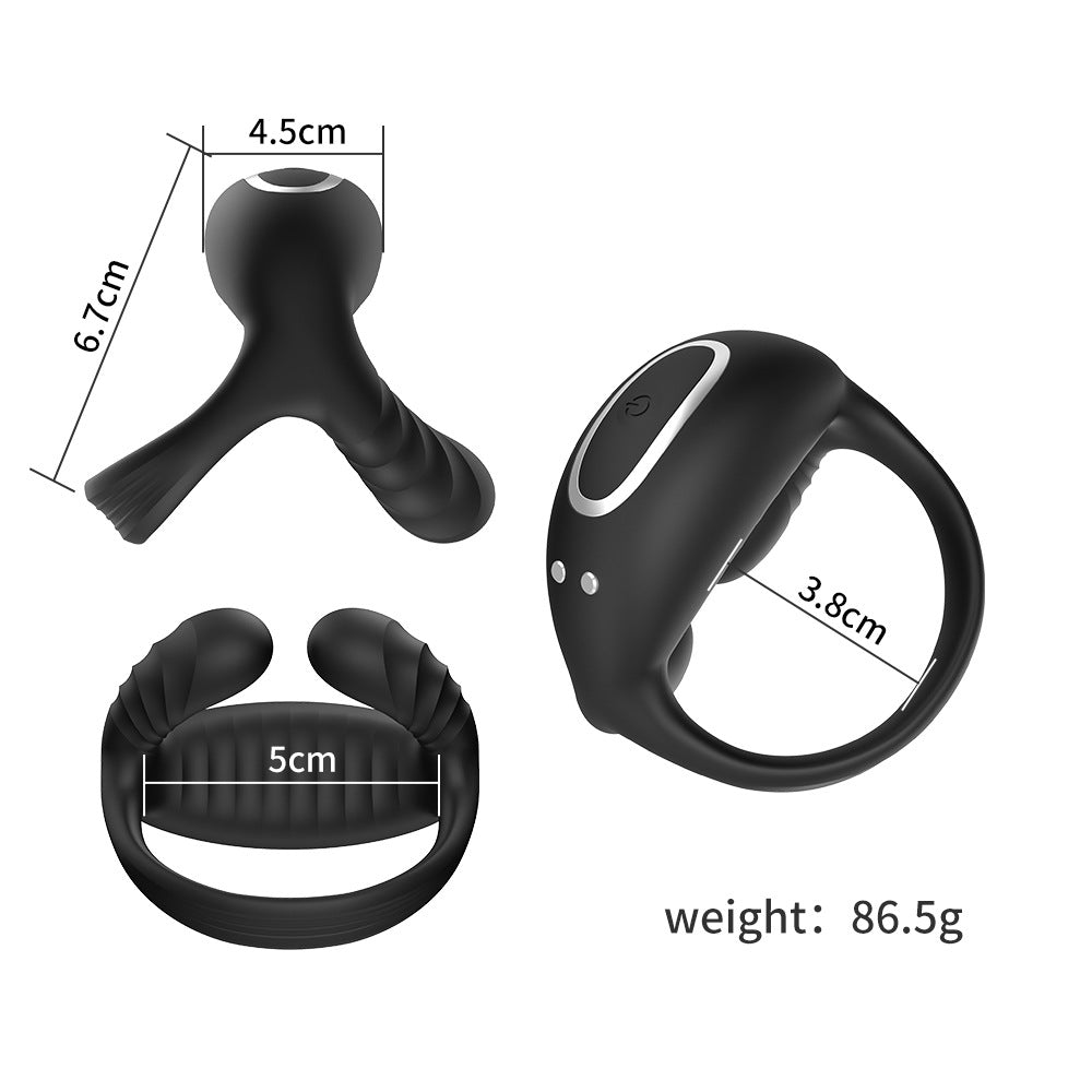 【APP Application】Adult products manufacturers wholesale Barugo APP remote control three vibration wear charging silicone delay lock ring