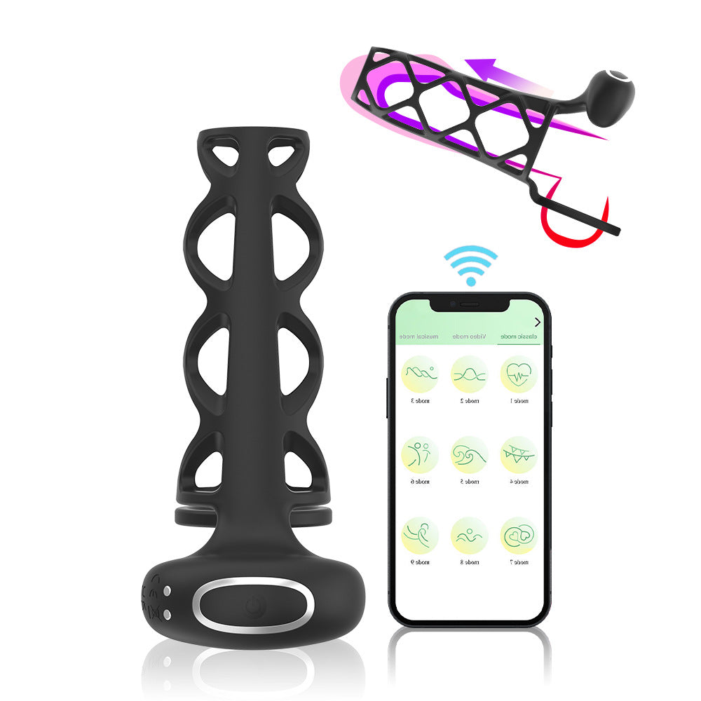 【APP Application】Wholesale from adult products manufacturers, Johnson APP remote control penis net cover, delayed vibration lock fine ring, husband and wife products
