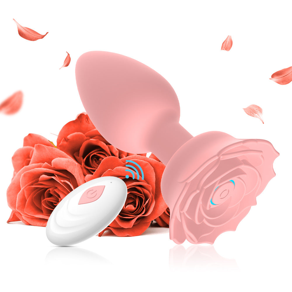 【APP Application】Wholesale from adult products manufacturers, enchantress charging APP remote control rose silicone backyard anal plug female masturbator