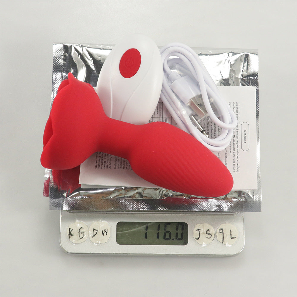 【APP Application】Hayley 2nd generation APP remote control luminous rotation twist vibration rose backyard anal plug silicone men and women masturbation massager