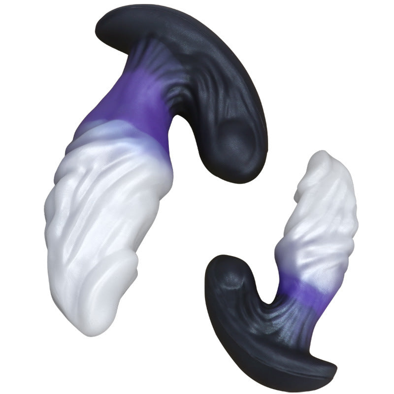 【recommend】New silicone mixed color anchor base special-shaped anal plug sm female masturbation going out invisible wear alternative dildo