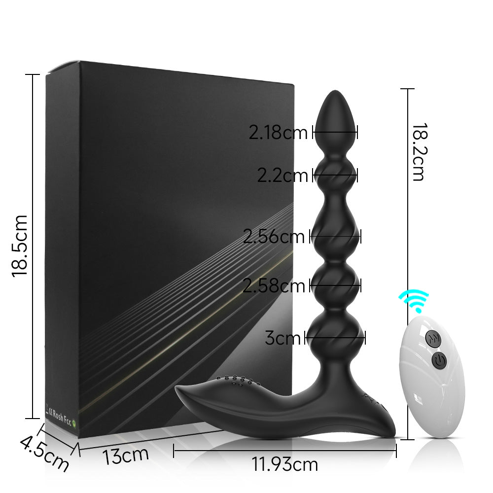 【APP Application】Quito pull five beads double shock anal plug wireless APP remote control backyard pull beads silicone strong shock charging anal plug wholesale