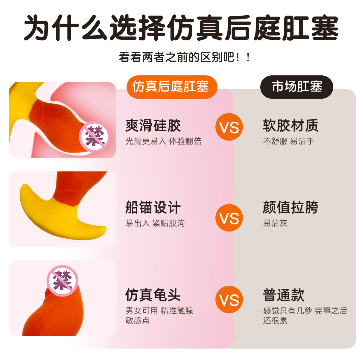 Orissi silicone gradual change anal plug simulation penis G point backyard men and women massage anal dilator sex hair