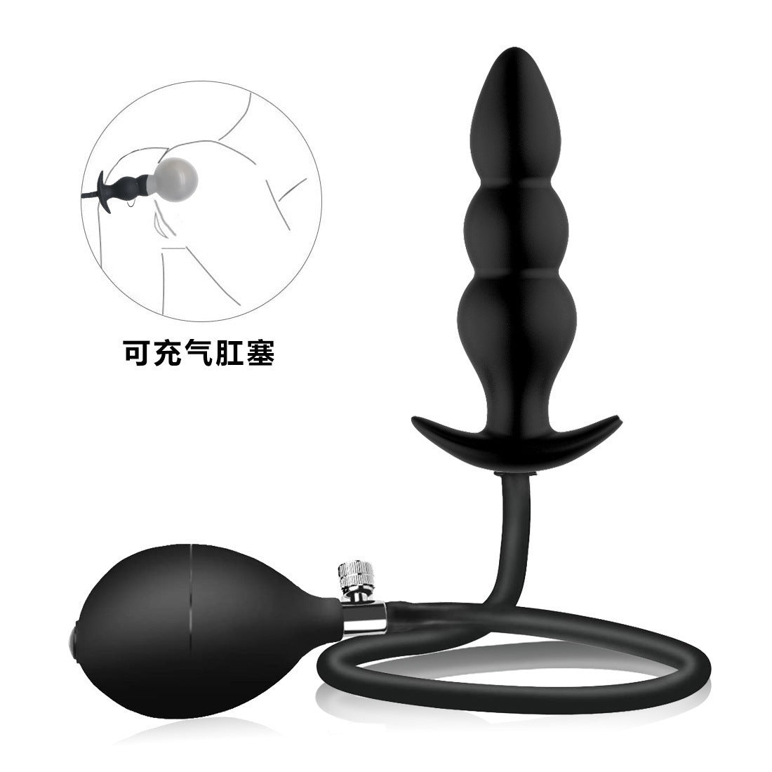 Three beads and five beads inflatable anal plug lengthened hindquarters pull beads inflatable anal plug fisting anal expansion SM expansion anal dilator