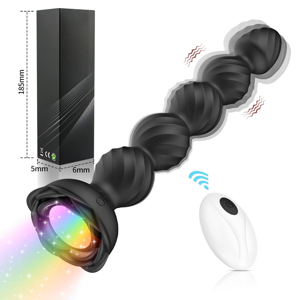【APP Application】Hayley Colorful Luminous Anal Plug Remote Control Rose Ball Backyard Anal Plug Prostate Male Female Masturbation Vibrator APP
