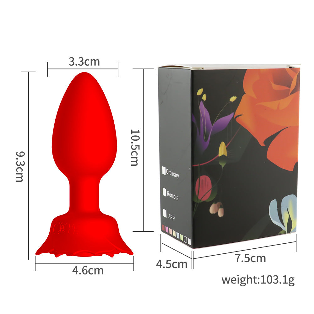 【APP Application】Wholesale from adult products manufacturers, enchantress charging APP remote control rose silicone backyard anal plug female masturbator