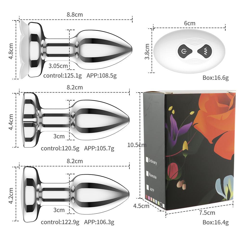 【APP Application】Metal luminous vibration backyard anal plug wireless remote control APP husband and wife products adult products