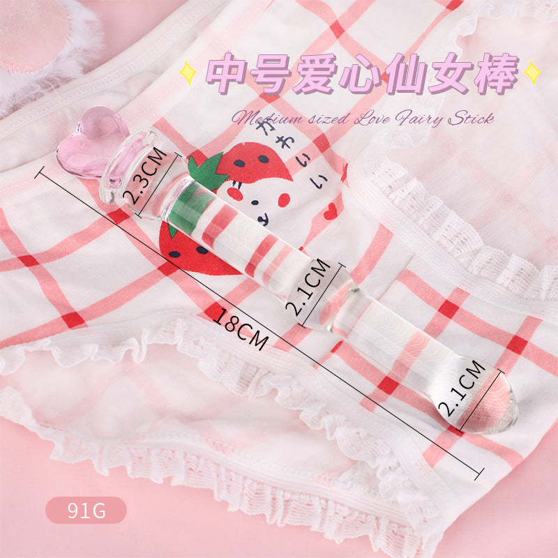 SM sex toy transparent crystal glass dildo massage stick penis masturbator cute styling adult products