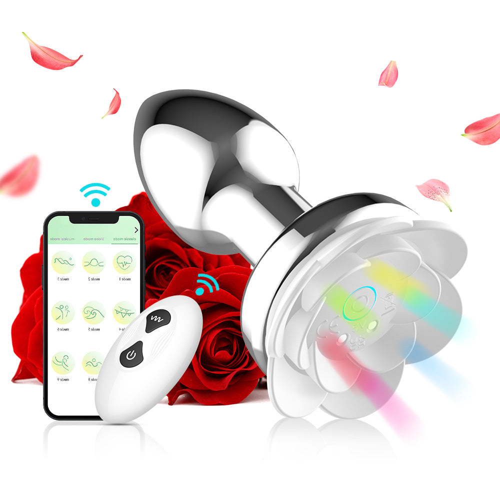 【APP Application】Metal luminous vibration backyard anal plug wireless remote control APP husband and wife products adult products