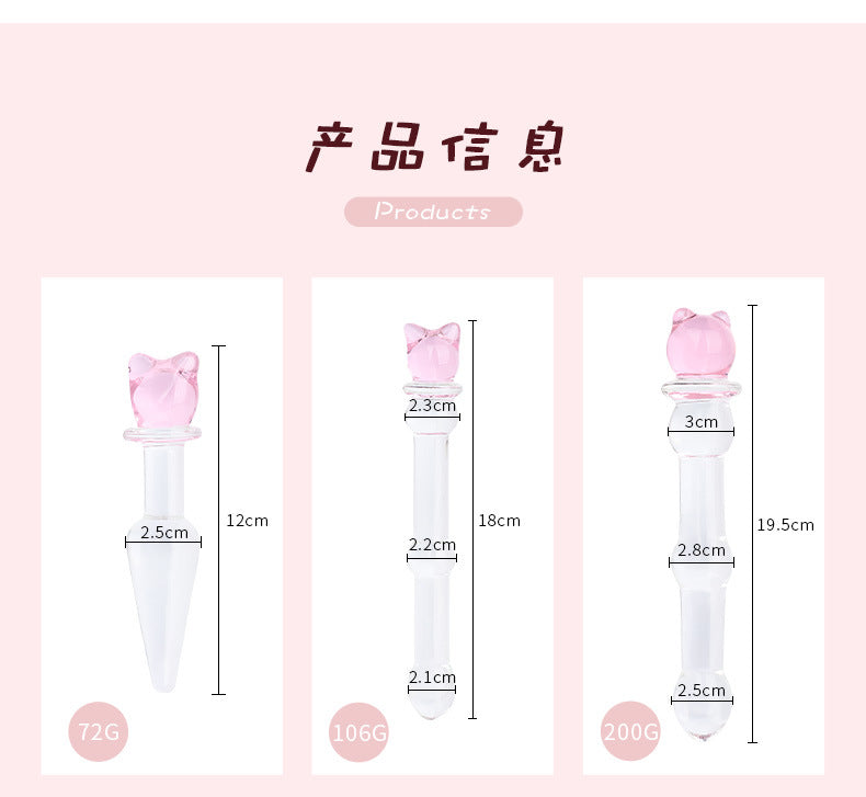 SM sex toy transparent crystal glass dildo massage stick penis masturbator cute styling adult products