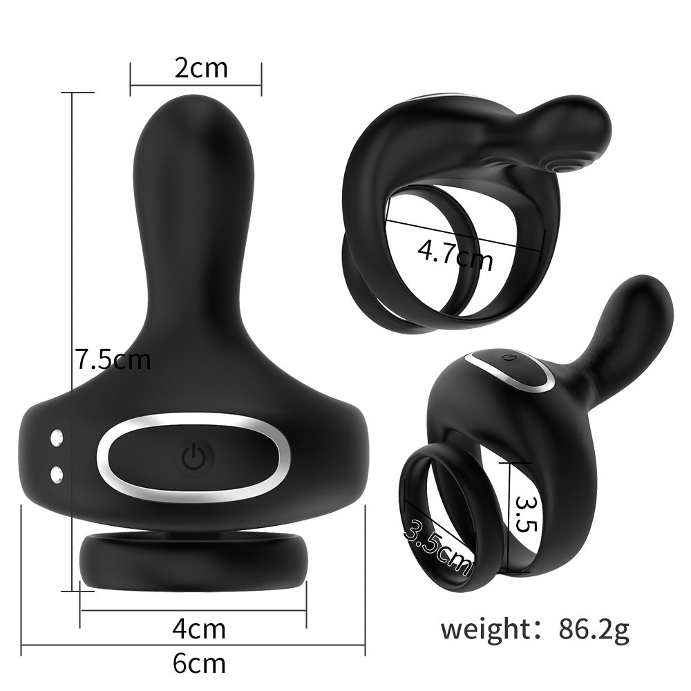 【APP Application】Adult products manufacturers wholesale APP double shock double ring delay lock fine ring husband and wife share male JJ ring speed