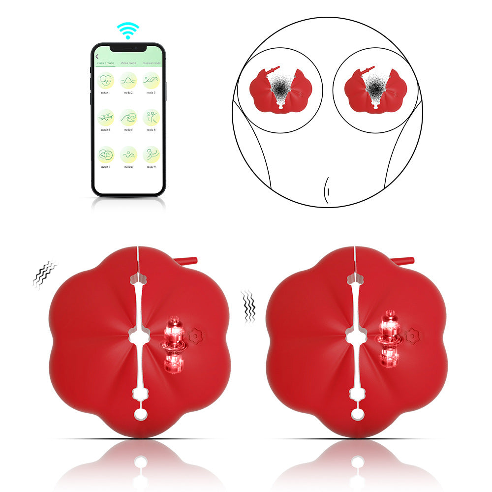 【APP Application】Cross-border hot-selling romantic petal rose breast clip APP female breast teasing massager adult products factory wholesale