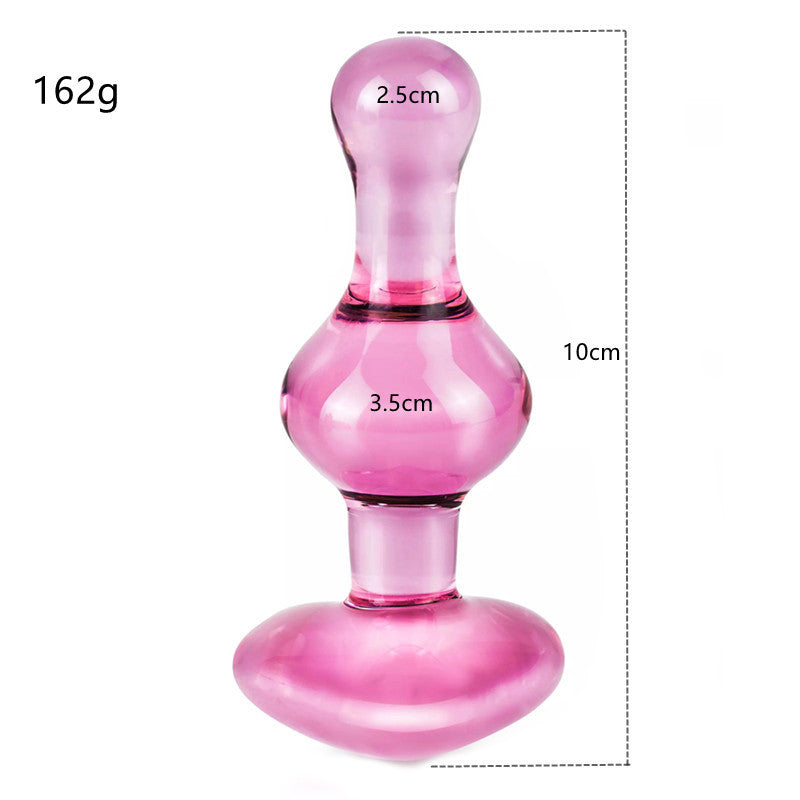 Small love pull beads, anal plug, transparent glass, women's sex products, adult sex products