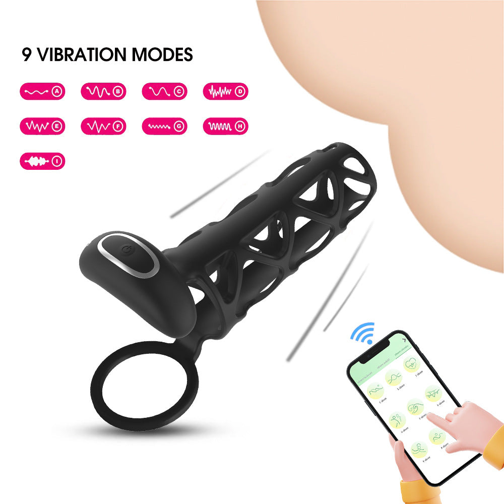 【APP Application】Wholesale from adult products manufacturers, Johnson APP remote control penis net cover, delayed vibration lock fine ring, husband and wife products