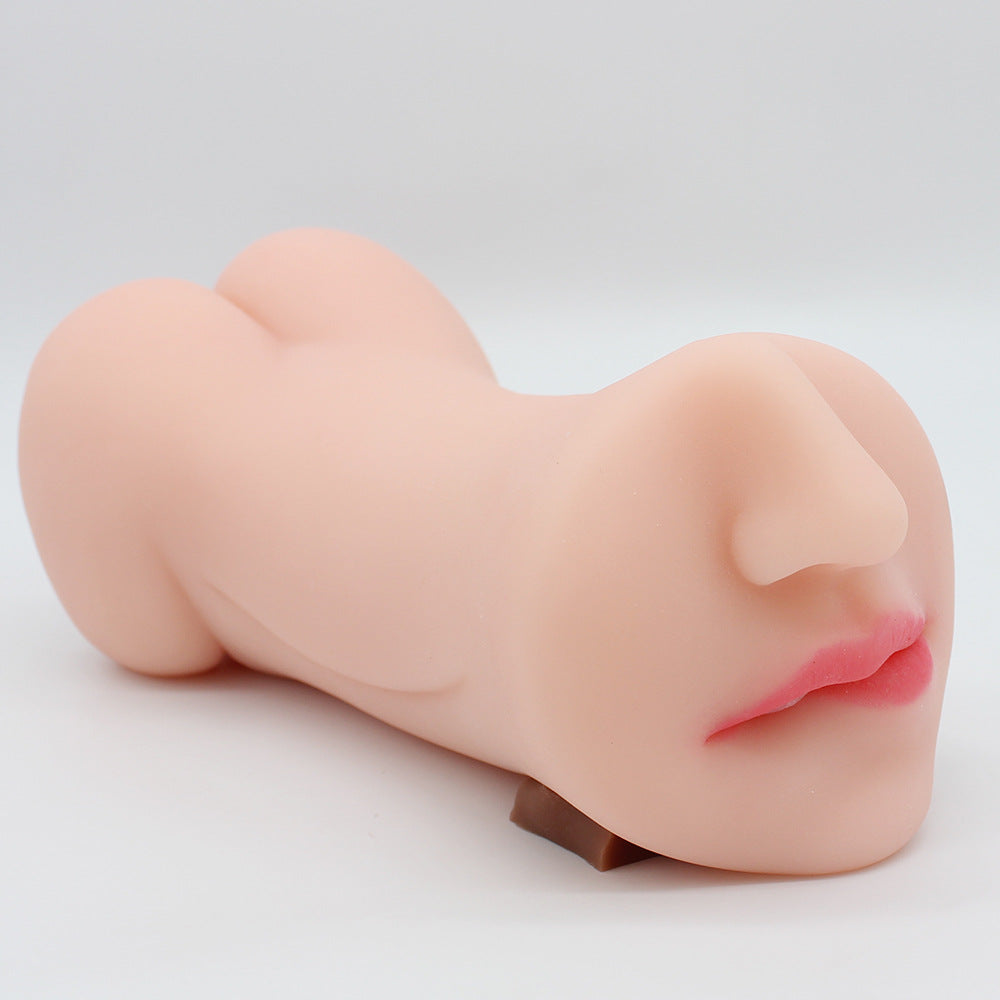 Realistic skin pattern, tee mouth, yin and anus, double head, name device, inverted mold, cross-border brown men's masturbation, adult products