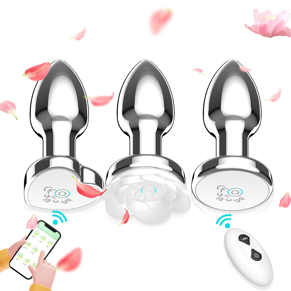 【APP Application】Metal luminous vibration backyard anal plug wireless remote control APP husband and wife products adult products
