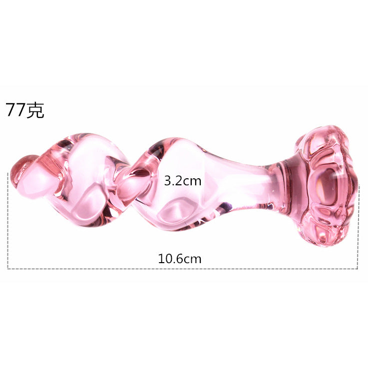 Anal plug pull bead threaded glass anal plug women's primary anal dilation small adult products
