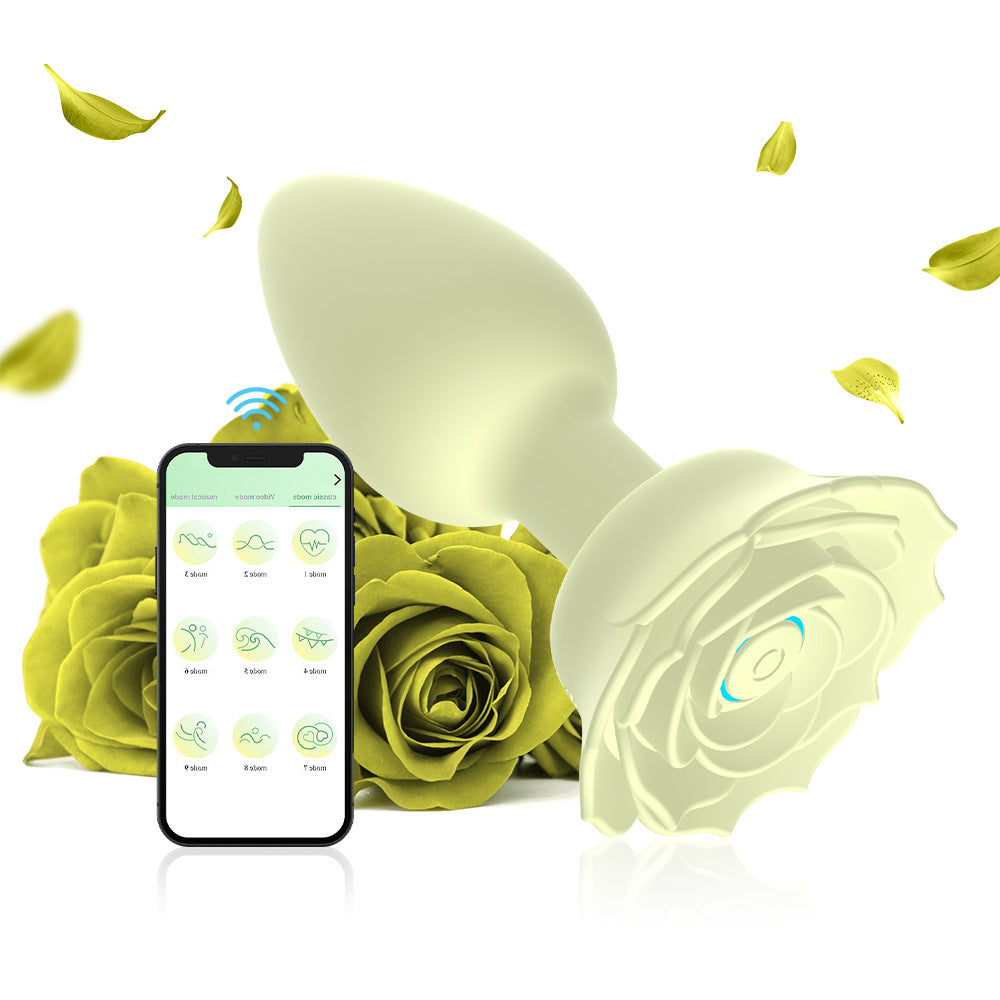 【APP Application】Wholesale from adult products manufacturers, enchantress charging APP remote control rose silicone backyard anal plug female masturbator