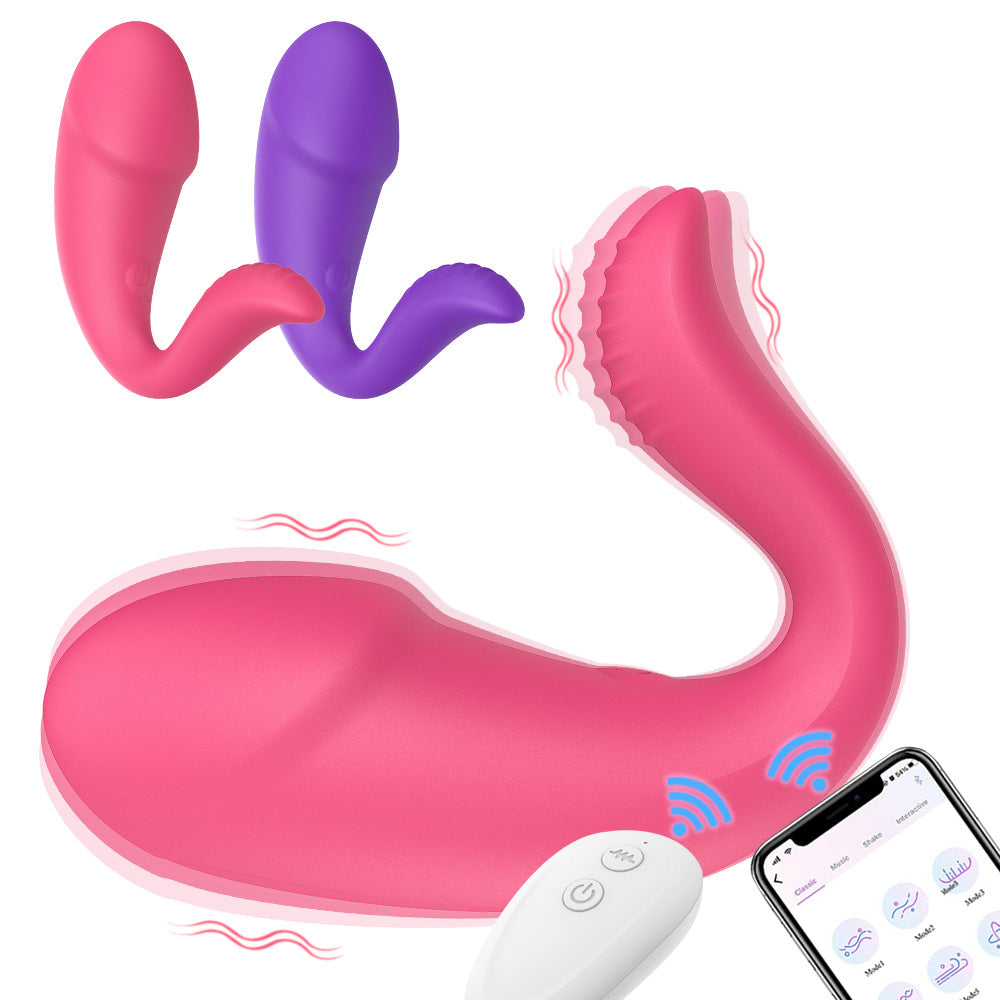 【APP Application】Wholesale of adult products, Ruola APP double shock U-shaped wearing masturbator, women's vibration vibrating egg,