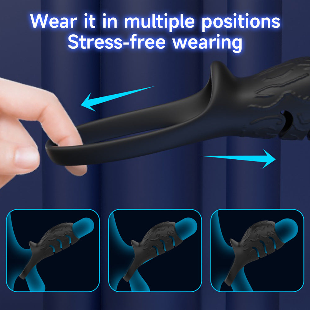 【APP Application】Locking ring vibration cover burst bar app male delay resistance ring husband and wife into the body resonator sex products batch