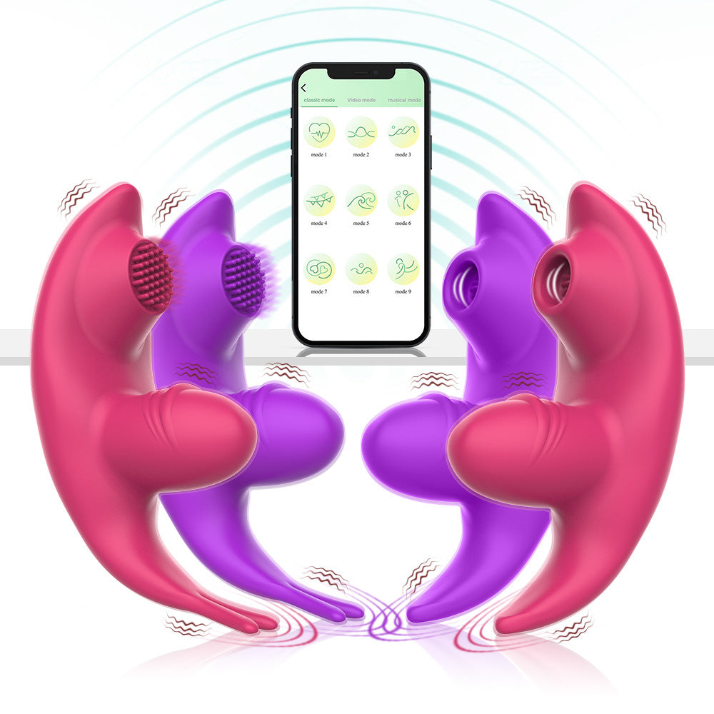 【APP Application】Wholesale from adult products manufacturers, Eva APP wireless remote control tongue licking brush vibration invisible wear female masturbation