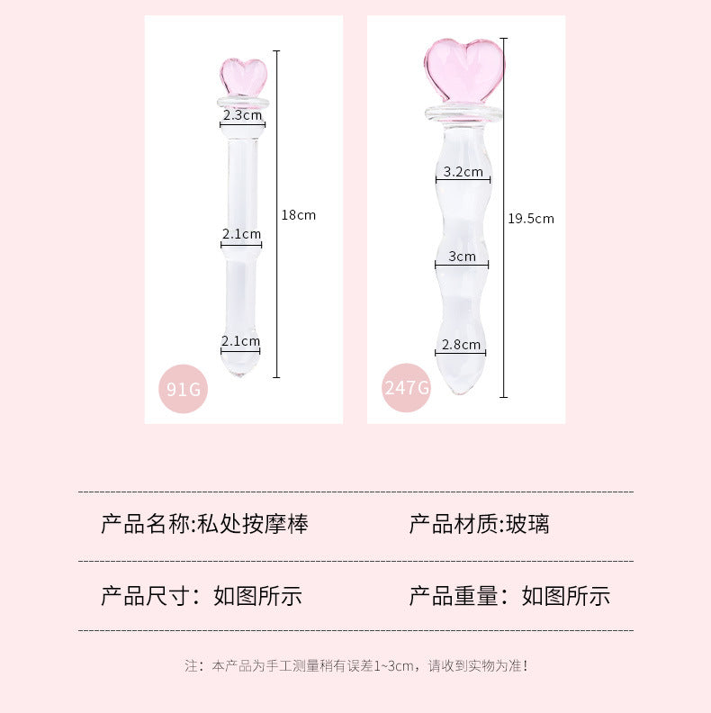 SM sex toy transparent crystal glass dildo massage stick penis masturbator cute styling adult products