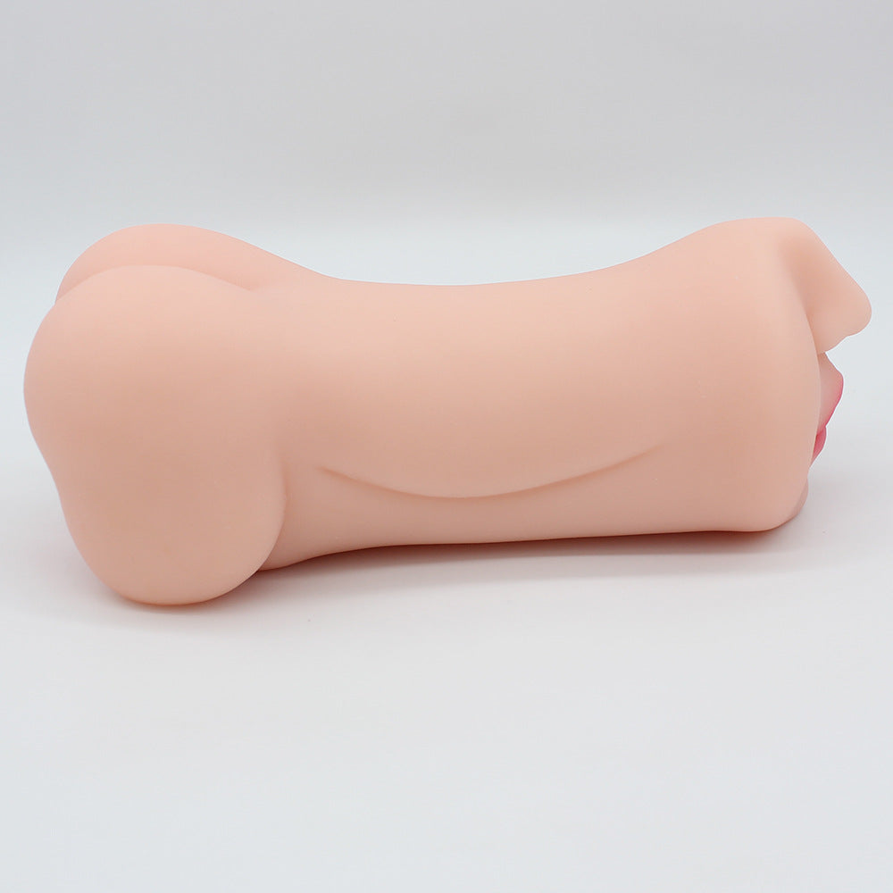 Realistic skin pattern, tee mouth, yin and anus, double head, name device, inverted mold, cross-border brown men's masturbation, adult products