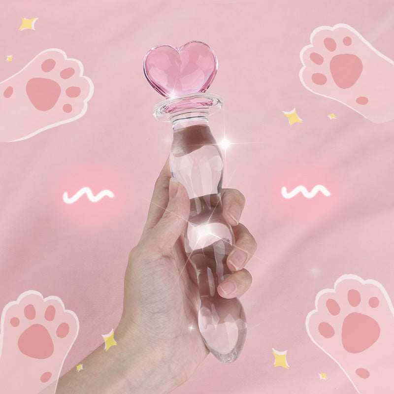 SM sex toy transparent crystal glass dildo massage stick penis masturbator cute styling adult products