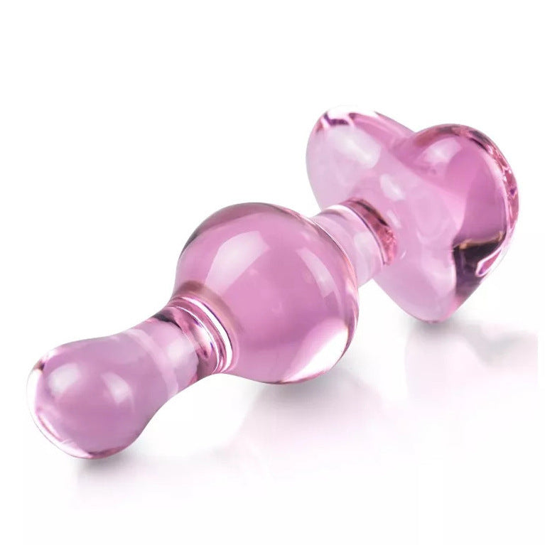 Small love pull beads, anal plug, transparent glass, women's sex products, adult sex products