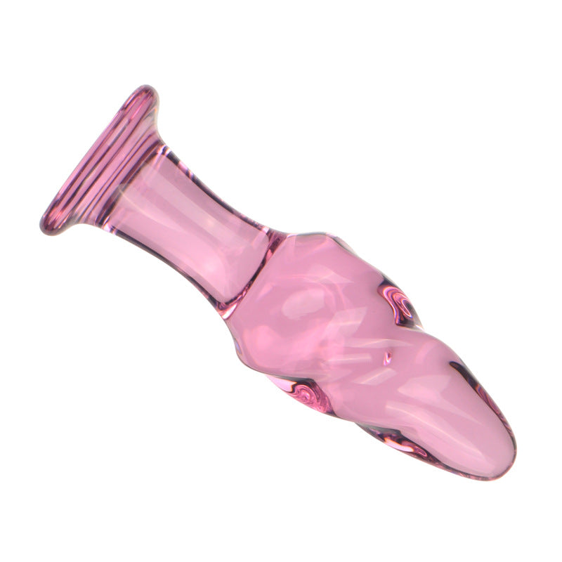 Women's Ice and Fire Glass Pink Backyard Anal Plug Sex Toys Sex Toys