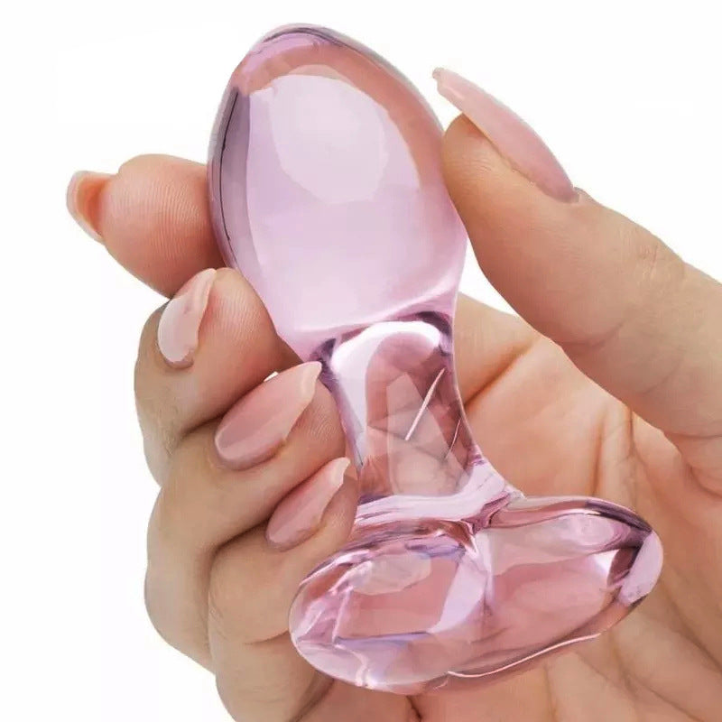 Small love pull beads, anal plug, transparent glass, women's sex products, adult sex products