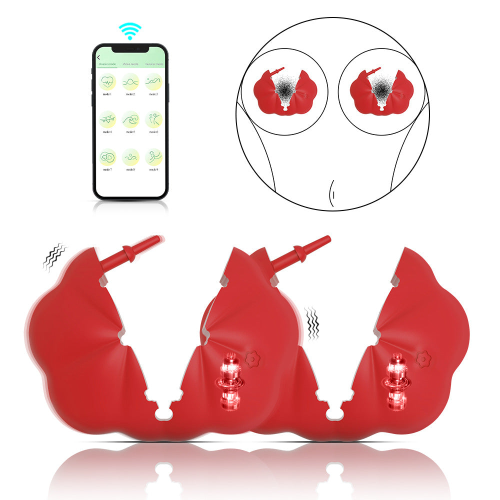 【APP Application】Cross-border hot-selling romantic petal rose breast clip APP female breast teasing massager adult products factory wholesale