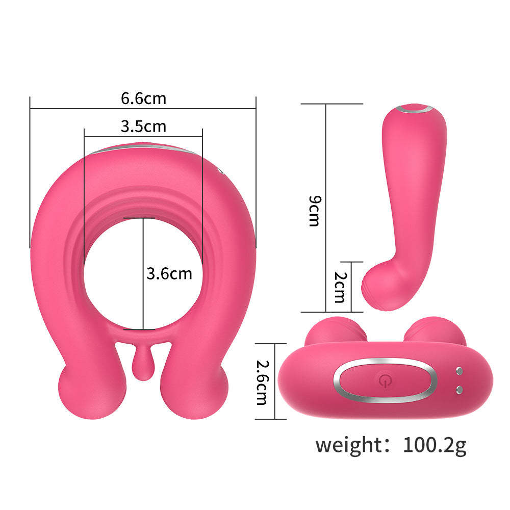 【APP Application】Wholesale of adult products manufacturers, charging APP remote control Lord of the Rings double shock silicone lock fine delay JJ ring,