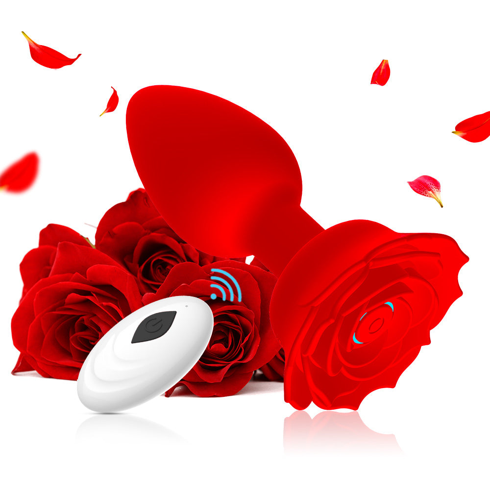 【APP Application】Wholesale from adult products manufacturers, enchantress charging APP remote control rose silicone backyard anal plug female masturbator