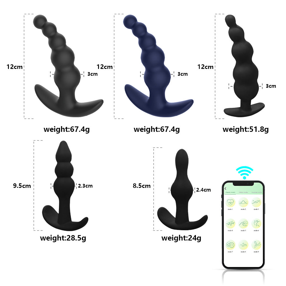 【APP Application】Wholesale of adult products manufacturers, Wulianzhu wireless APP remote control silicone backyard bead anal plug husband and wife products