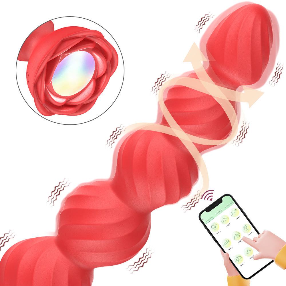 【APP Application】Hayley Colorful Luminous Anal Plug Remote Control Rose Ball Backyard Anal Plug Prostate Male Female Masturbation Vibrator APP