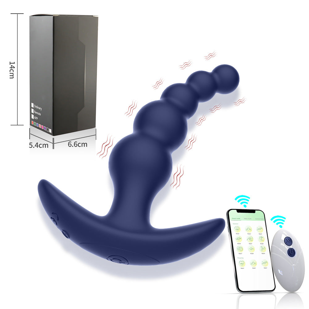 【APP Application】Wholesale of adult products manufacturers, Wulianzhu wireless APP remote control silicone backyard bead anal plug husband and wife products