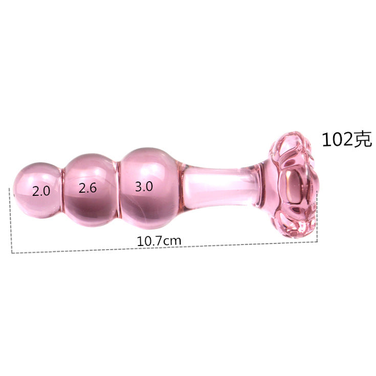 Anal plug pull bead threaded glass anal plug women's primary anal dilation small adult products